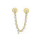 Diamond Stud Chain Double-Hole Earring - 1
